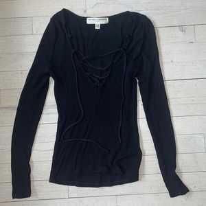 Urban outfitters black lace-up top
